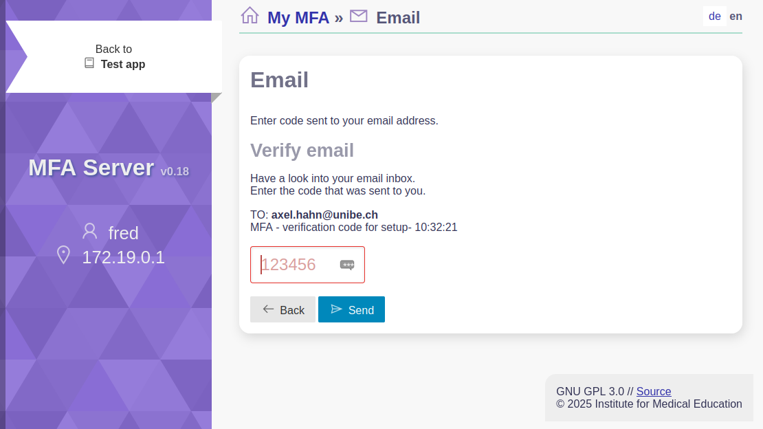 Email setup - verify
